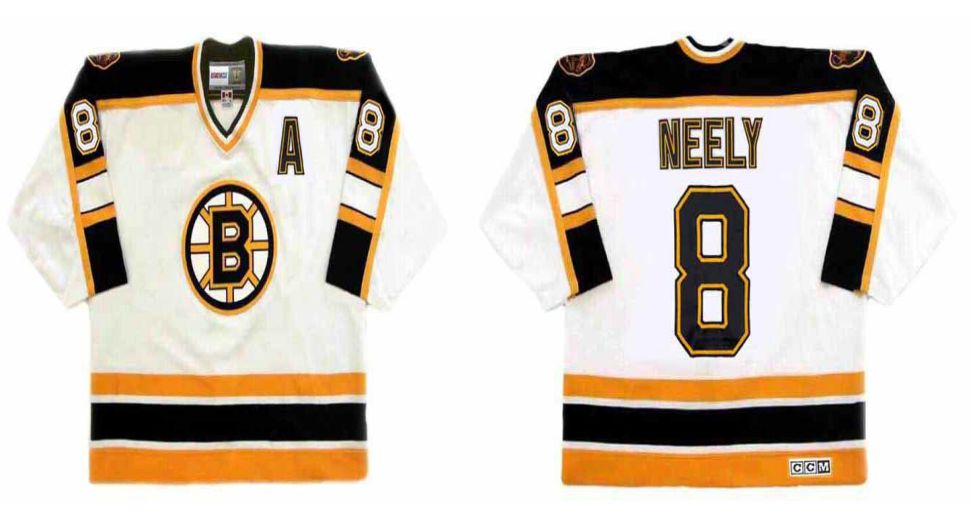 2019 Men Boston Bruins 8 Neely White CCM NHL jerseys